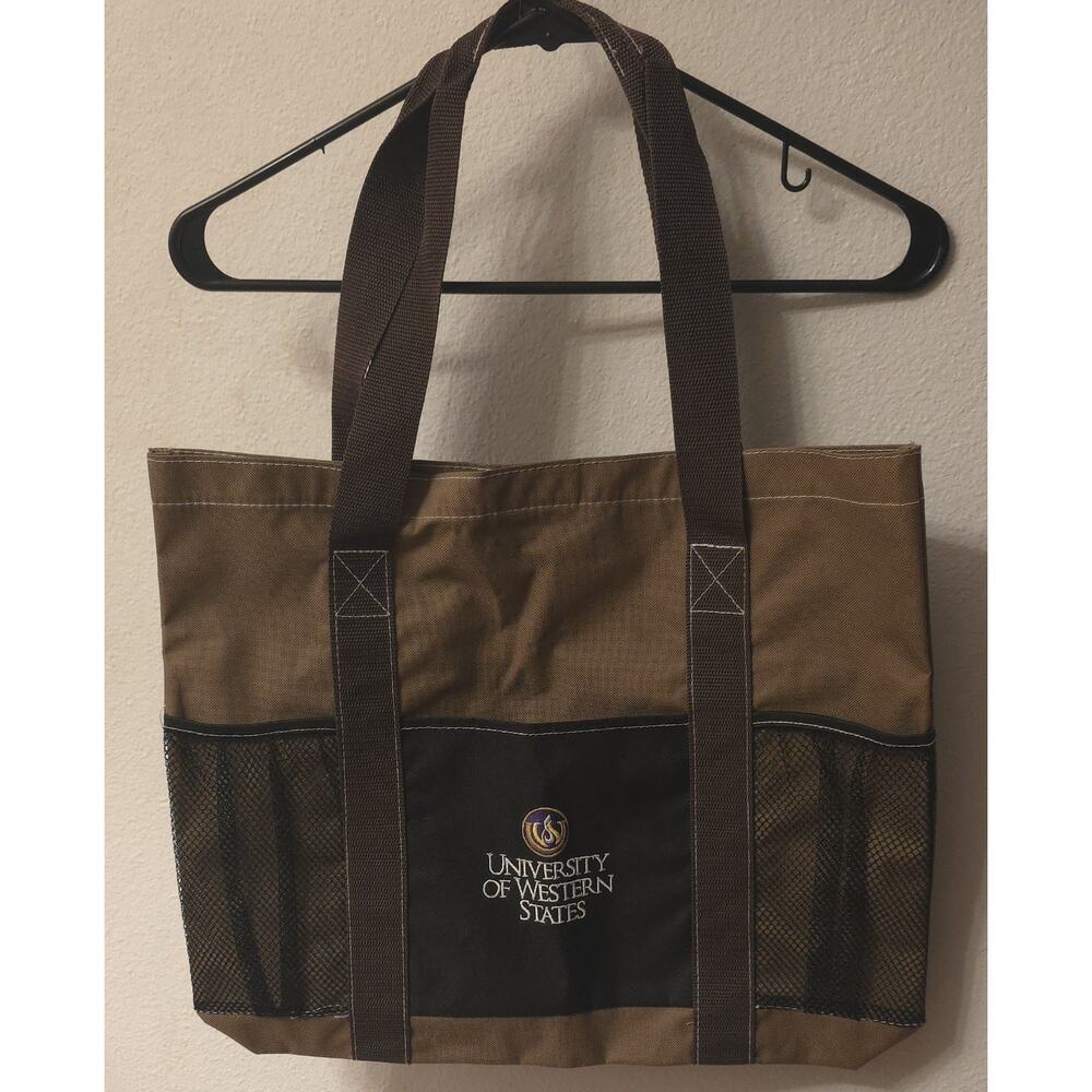 University of Western States College Canvas Tote Campus Book Bag Brown